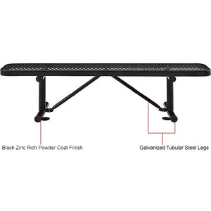 Global Industrial Thermoplastic Coated Metal Flat Bench, 6', Expanded Metal