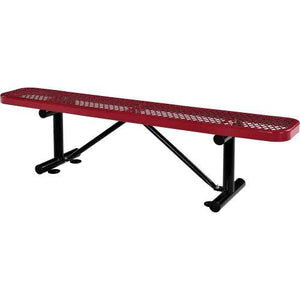 Global Industrial Thermoplastic Coated Metal Flat Bench, 6', Expanded Metal