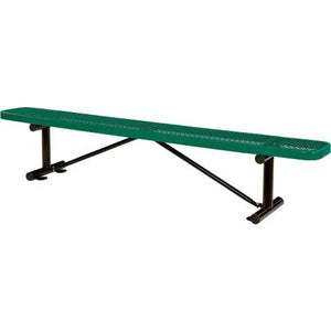 Global Industrial Thermoplastic Coated Metal Flat Bench, 8', Expanded Metal