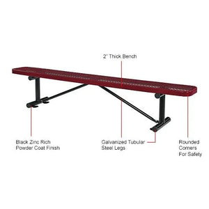 Global Industrial Thermoplastic Coated Metal Flat Bench, 8', Expanded Metal