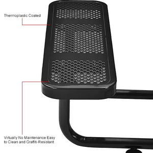 Global Industrial Thermoplastic Coated Metal 46" Square Picnic Table, Perforated Metal