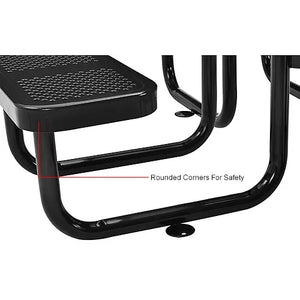 Global Industrial Thermoplastic Coated Metal 46" Square Picnic Table, Perforated Metal
