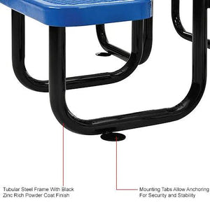 Global Industrial Thermoplastic Coated Metal 36" Square Picnic Table, Expanded Metal
