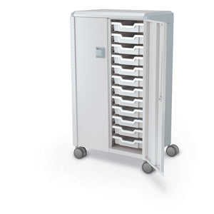 Compass Midi H3 Mobile Makerspace Tray Cabinet with Doors, (24) 3" Trays