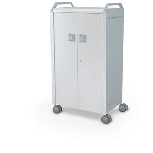 Compass Midi H3 Mobile Makerspace Tray Cabinet with Doors and Handles, (24) 3" Trays