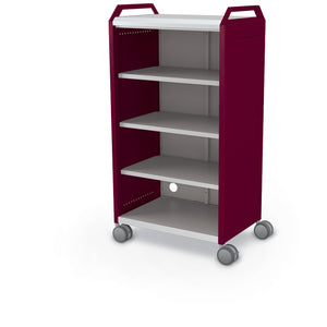 Compass Midi H3 Mobile Makerspace Open Shelf Cabinet with Handles, 3 Shelves