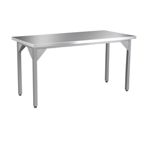 Stainless Steel Heavy Duty Table with Straight Edge, 48" x 96", Adjustable Height