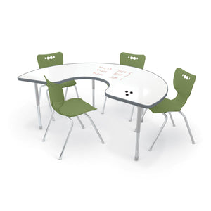 Hierarchy Kidney Activity Table + Porcelain Steel Dry Erase Whiteboard Top, 72" W x 48" D, LIFETIMEWARRANTY