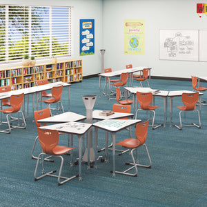 Hierarchy Beam Desk + Porcelain Steel Dry Erase Whiteboard Top, 34.4" W x 23.9" D, LIFETIME WARRANTY