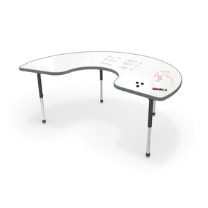 Hierarchy Kidney Activity Table + Porcelain Steel Dry Erase Whiteboard Top, 72" W x 48" D, LIFETIMEWARRANTY