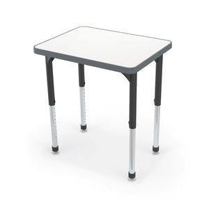 Hierarchy Rectangle Desk + Porcelain Steel Dry Erase Whiteboard Top, 34.4" W x 23.9" D, LIFETIME WARRANTY