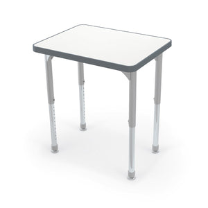 Hierarchy Rectangle Desk + Porcelain Steel Dry Erase Whiteboard Top, 34.4" W x 23.9" D, LIFETIME WARRANTY