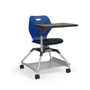Learn2® Intellect Wave Mobile Seating with Plastic Worksurface, Flat Accessory Rack, Upholstered Seat/Polypropylene Back, FREE SHIPPING