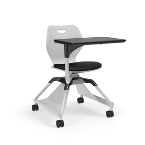 Learn2® Intellect Wave Mobile Seating with Plastic Worksurface, Accessory Rack, Upholstered Seat/Polypropylene Back, FREE SHIPPING