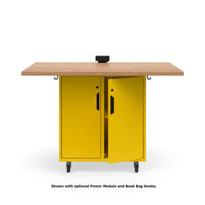 KI Ruckus Mobile Worktable, Single-Faced 2x2 Cubby Storage with Doors, 54" W x 30" D, 1-1/4" Laminate Top, FREE SHIPPING