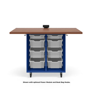 KI Ruckus Mobile Worktable, Single-Faced Open Tote Storage, 54" W x 30" D, (6) 6" & (2) 3" Totes, 1-1/4" Laminate Top, FREE SHIPPING