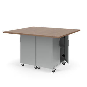 KI Ruckus Mobile Worktable, Double-Faced 2x2 Cubby Storage with Doors, 54" W x 60" D, 1-1/4" Laminate Top, FREE SHIPPING