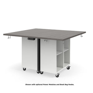 KI Ruckus Mobile Worktable, Double-Faced 2x2 Open Cubby Storage, 54" W x 60" D, 1-1/4" Laminate Top, FREE SHIPPING