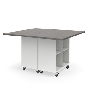 KI Ruckus Mobile Worktable, Double-Faced 2x2 Open Cubby Storage, 54" W x 60" D, 1-1/4" Laminate Top, FREE SHIPPING