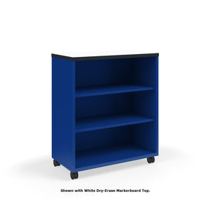 KI Ruckus Single-Faced Metal Bookcase with 2 Adjustable Shelves, Laminate Top, 36" W x 18" D x 36" H, FREE SHIPPING