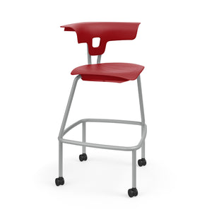 KI Ruckus Stool with Casters, Polypropylene Seat, 30" Seat Height, FREE SHIPPING
