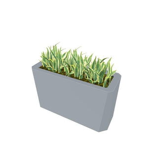 Kasta Indoor Medium Height Painted Steel Wide Rectangular Planter, 36" W x 14" D x 21-1/2" H