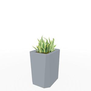 Kasta Indoor Medium Height Painted Steel Rectangular Planter, 14" W x 18" D x 21-1/2" H