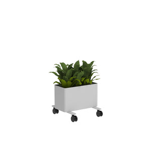 KASKAD® CASTERS Indoor Painted Steel Rectangular Planter, 18" W x 18" D x 14-1/4' H
