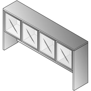 Lodi Overhead With Aluminum/Glass Doors, 71" x 14" x 36” H
