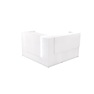 Potenza Single Left Handed Reception Station with Rectangular Laminate Transactional Top, Return and Front Overlay Conversions, FREE SHIPPING