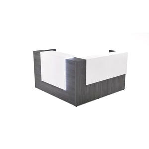 Potenza Single Left Handed Reception Station with Rectangular Laminate Transactional Top, Return and Front Overlay Conversions, FREE SHIPPING