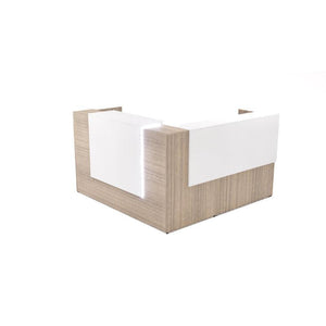 Potenza Single Left Handed Reception Station with Rectangular Laminate Transactional Top, Return and Front Overlay Conversions, FREE SHIPPING