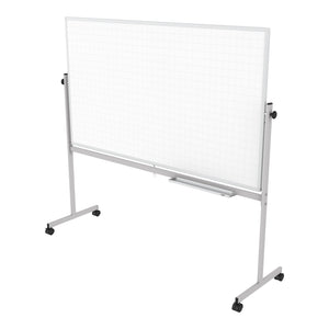 Mobile Double-Sided Magnetic Combination Ghost Grid/Whiteboard, 72" x 40"