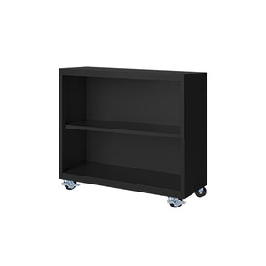 Herculite Metal Mobile Bookcase with 1 Adjustable Shelf, 36" W x 18" D x 33" H
