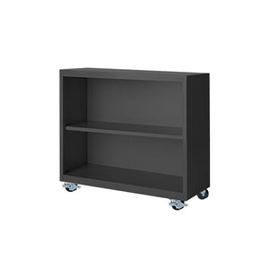 Herculite Metal Mobile Bookcase with 1 Adjustable Shelf, 36" W x 18" D x 33" H