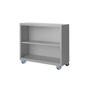 Herculite Metal Mobile Bookcase with 1 Adjustable Shelf, 36" W x 18" D x 33" H