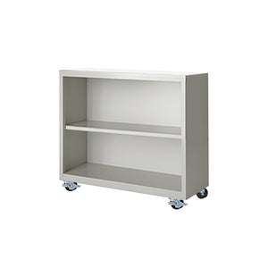 Herculite Metal Mobile Bookcase with 1 Adjustable Shelf, 36" W x 18" D x 33" H