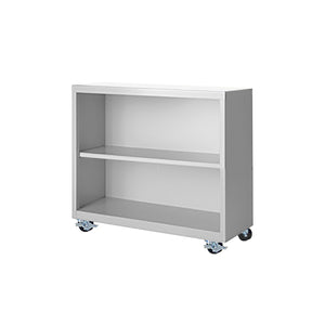 Herculite Metal Mobile Bookcase with 1 Adjustable Shelf, 36" W x 18" D x 33" H