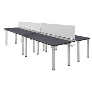 Kee 120" x 58" Double Benching System with Privacy Divider