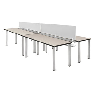 Kee 120" x 58" Double Benching System with Privacy Divider