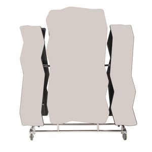 Mobile Cafeteria Table with Benches, 8' Bedrock, Plywood Core, Vinyl T-Mold Edge, Chrome Frame