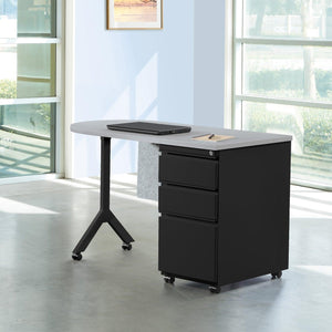 Mobile Metal Teachers Desk with Modesty Panel, 48" x 24",