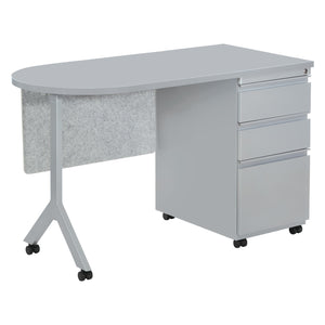 Mobile Metal Teachers Desk with Modesty Panel, 48" x 24",