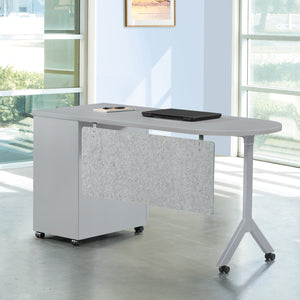 Mobile Metal Teachers Desk with Modesty Panel, 60" x 24",