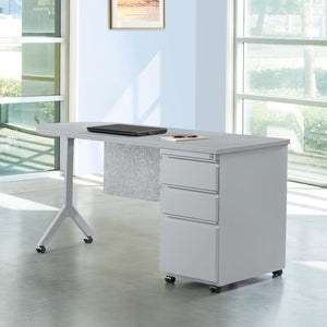 Mobile Metal Teachers Desk with Modesty Panel, 60" x 24",