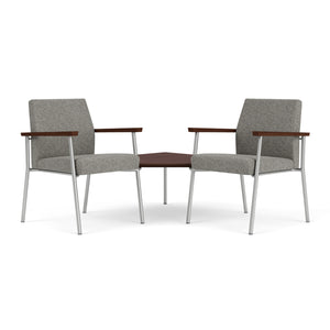Mystic Guest Collection Reception Seating, 2 Chairs with Connecting Corner Table, Standard Fabric Upholstery, FREE SHIPPING
