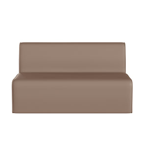 Bright Beginnings Commercial Grade Modular Classroom Soft Seating, Armless 2-Seater Sofa, Neutral Vinyl