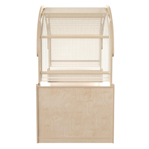 Bright Beginnings Commercial Grade Wooden Quiet Corner Reading Nook with Two Storage Shelf Units and Canopy