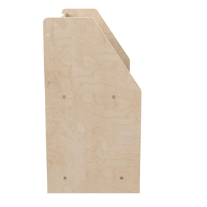 Bright Beginnings Commercial Grade Modular 2 Shelf Wooden Classroom Display Shelf, Natural Finish