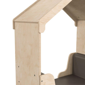 Bright Beginnings Commercial Grade Wooden Quiet Corner Reading Nook with Padded Soft Seating